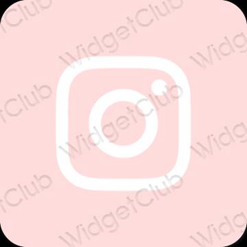 Aesthetic pastel pink Instagram app icons