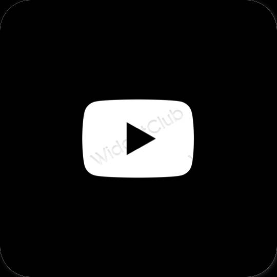 Esteettinen musta Youtube sovelluskuvakkeet