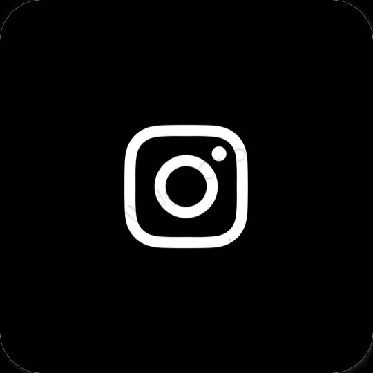 эстетический черный Instagram значки приложений