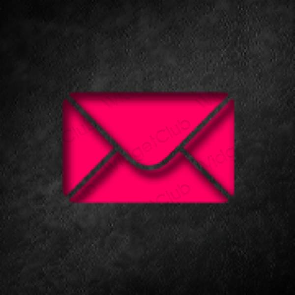 미적인 네온 핑크 Mail 앱 아이콘