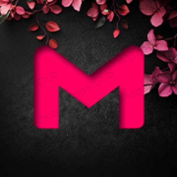 Estetický neonově růžová Gmail ikony aplikací