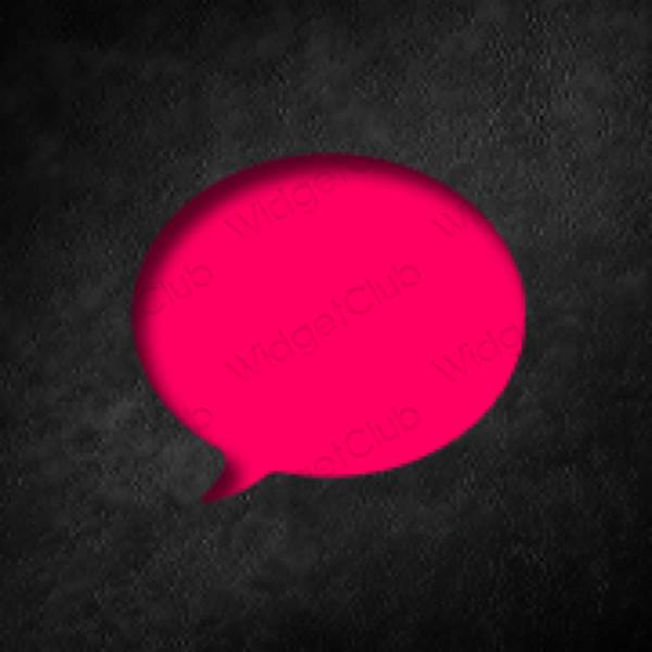 Esthétique rose néon Messages icônes d'application