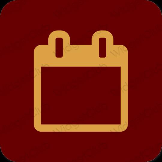 Estético Castanho Calendar ícones de aplicativos