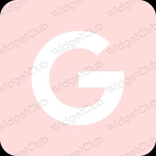 Aesthetic pastel pink Google app icons