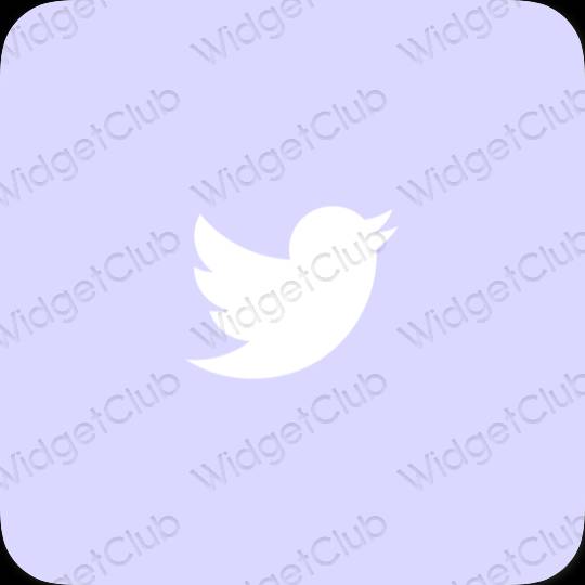 Aesthetic purple Twitter app icons