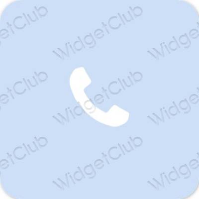 Естетичний пастельний синій Phone значки програм