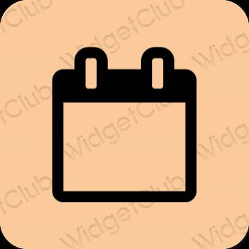 Estetické oranžová Calendar ikony aplikácií
