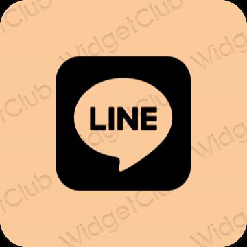 Estetický oranžový LINE ikony aplikací