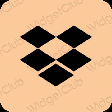 Ästhetisch Orange Dropbox App-Symbole
