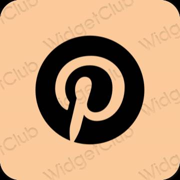 جمالي البرتقالي Pinterest أيقونات التطبيق