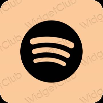 Estético naranja Spotify iconos de aplicaciones