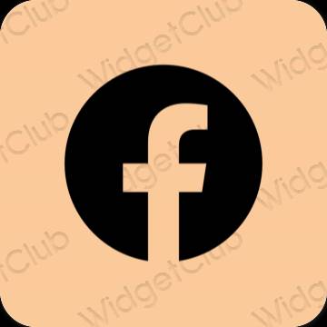 Estético naranja Facebook iconos de aplicaciones