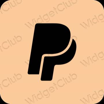 Esthétique orange Paypal icônes d'application
