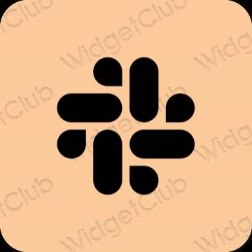 Ästhetisch Orange Slack App-Symbole