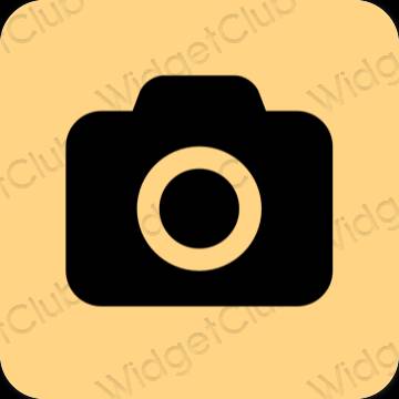 Esztétika narancssárga Camera alkalmazás ikonok