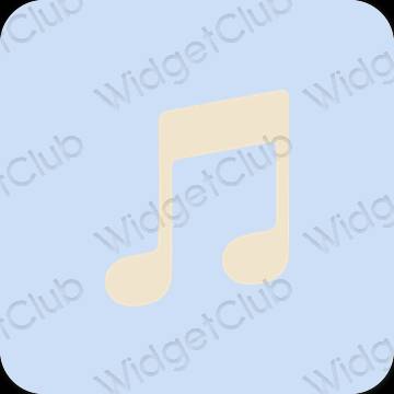 Estético azul pastel Apple Music ícones de aplicativos