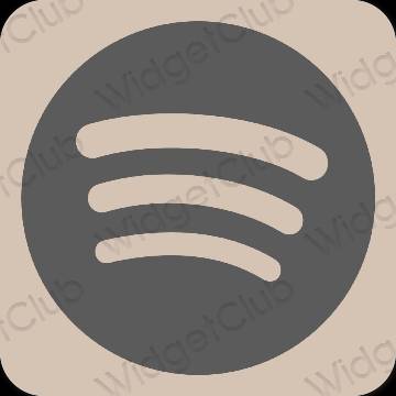 Estético gris Spotify iconos de aplicaciones