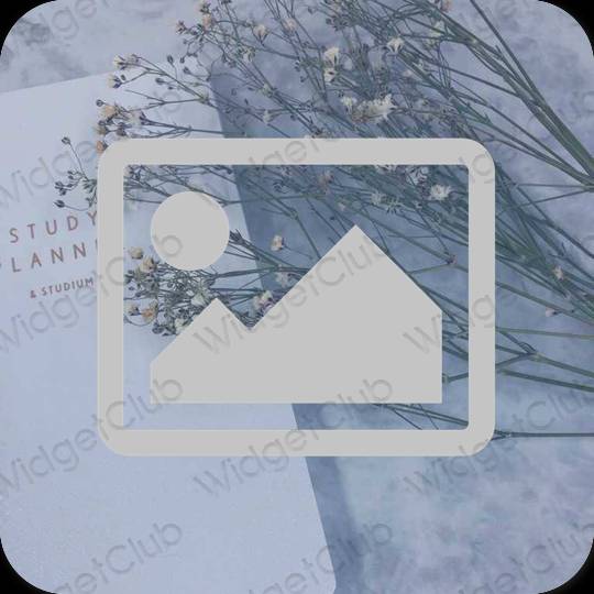 Естетичен сиво Photos икони на приложения