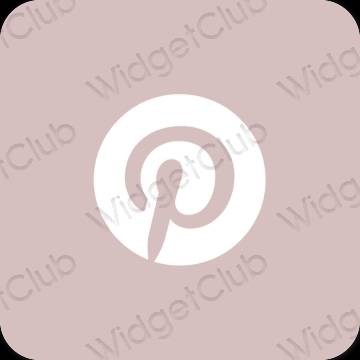 Estetik merah jambu Pinterest ikon aplikasi