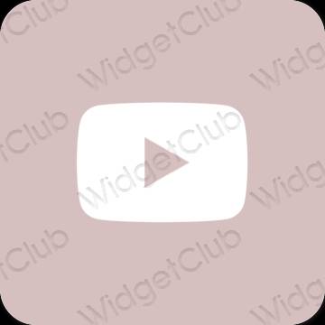Естетичен пастелно розово Youtube икони на приложения