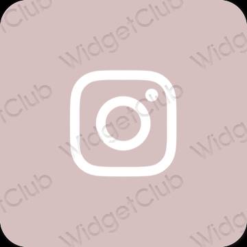 Ästhetisch Pastellrosa Instagram App-Symbole