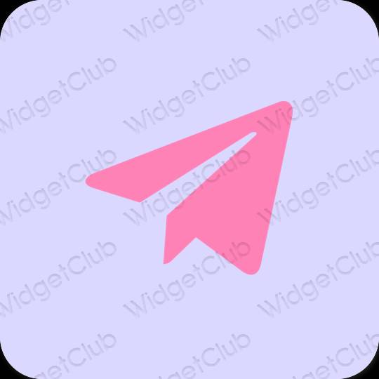 Stijlvol pastelblauw Telegram app-pictogrammen