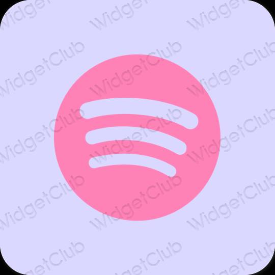 эстетический пастельно-голубой Spotify значки приложений