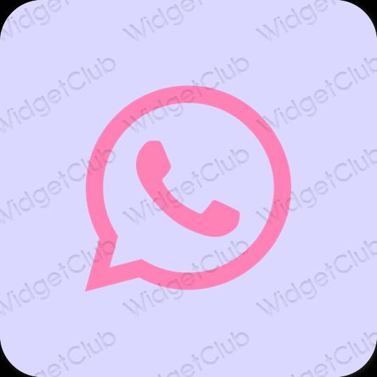 Estetinis violetinė WhatsApp programėlių piktogramos