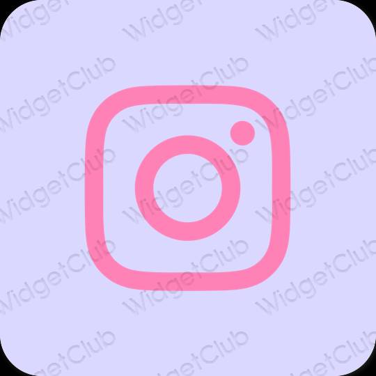 Esteetiline lilla Instagram rakenduste ikoonid