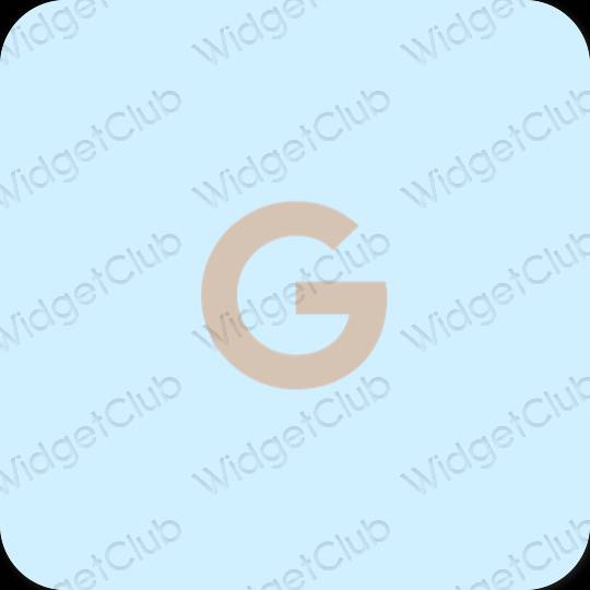 Естетичний пастельний синій Google значки програм