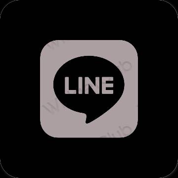Esztétika fekete LINE alkalmazás ikonok