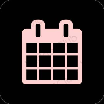 Estetik siyah Calendar uygulama simgeleri