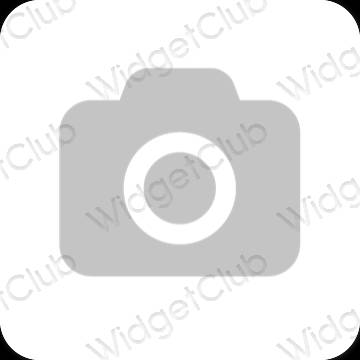 Esthétique grise Camera icônes d'application