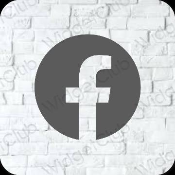 جمالي اللون الرمادي Facebook أيقونات التطبيق