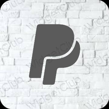 Esztétika szürke Paypal alkalmazás ikonok
