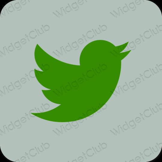 Estetický zelená Twitter ikony aplikací