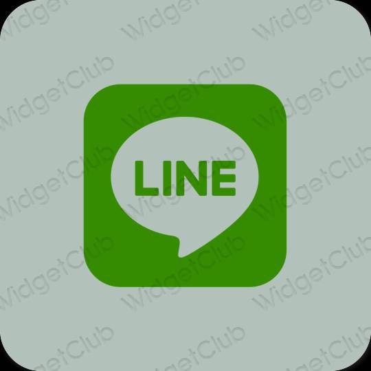 Estetický zelená LINE ikony aplikací