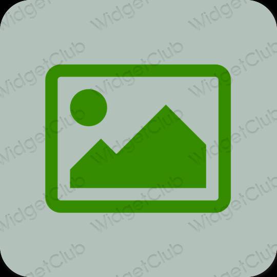 Estetisk grön Photos app ikoner