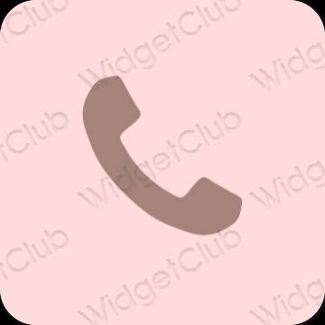 эстетический пастельно-розовый Phone значки приложений