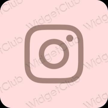 אֶסתֵטִי ורוד פסטל Instagram סמלי אפליקציה