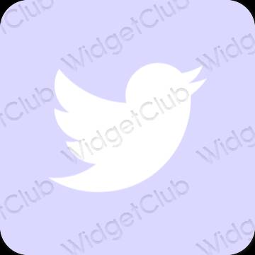 Estetsko pastelno modra Twitter ikone aplikacij