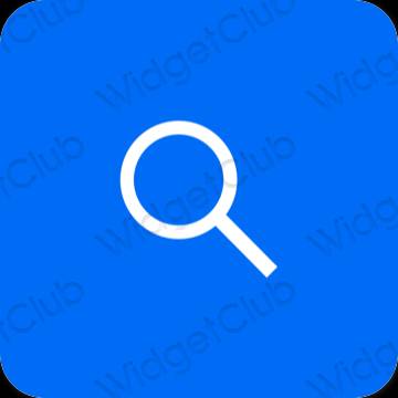 미적인 네온 블루 Safari 앱 아이콘
