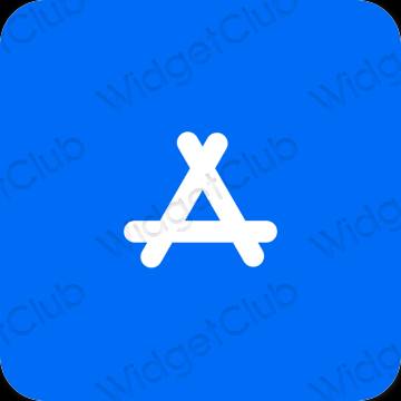 Estetik neon mavi AppStore proqram nişanları