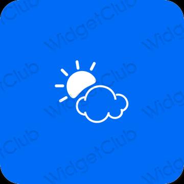 Aesthetic neon blue Weather app icons
