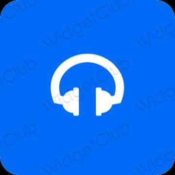 Estetis biru Music ikon aplikasi