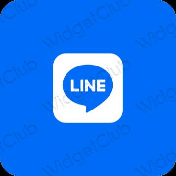 Esztétika kék LINE alkalmazás ikonok