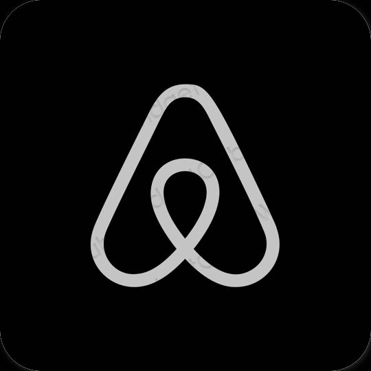 Estetico Nero Airbnb icone dell'app