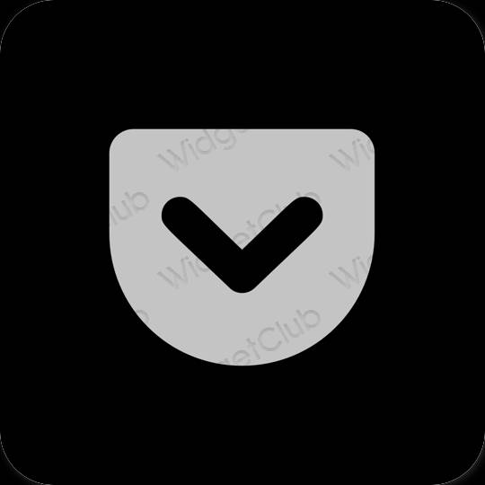 Estético Preto Pocket ícones de aplicativos