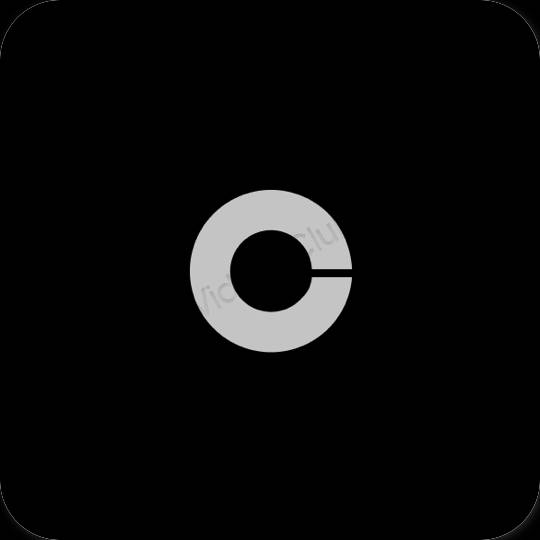 Естетичен черен Coinbase икони на приложения