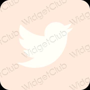 Estetico beige Twitter icone dell'app